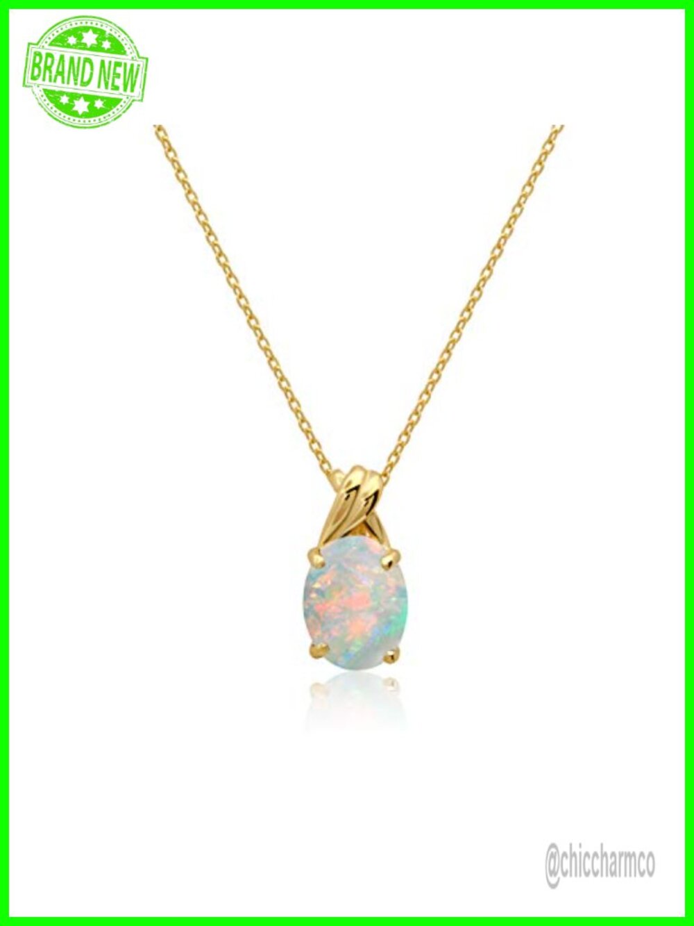Solid 14k White or Yellow Gold Oval Gemstone Pendant Necklace 9x7mm Birthstone